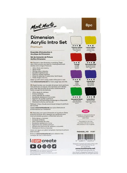 Mont Marte Dimension Acrylic Set of 8 Multicolour