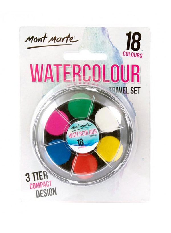Mont Marte 18-Colour Watercolour Travel Set