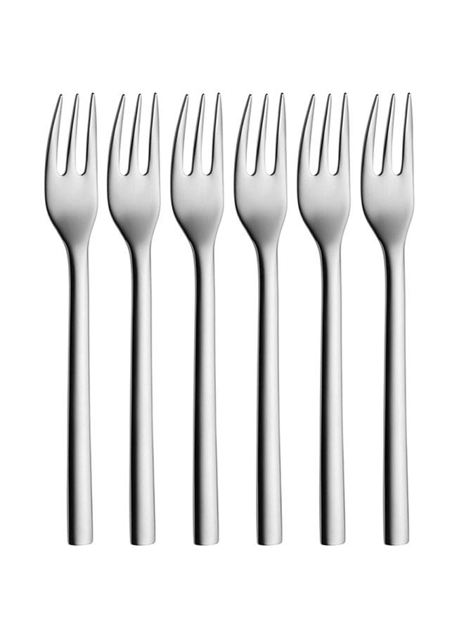 WMF 6-Piece Nuova Cake Fork Set Silver
