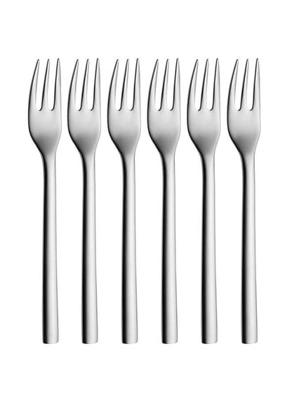 WMF 6-Piece Nuova Cake Fork Set Silver 6x16cm