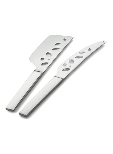 WMF 2-Piece Nuova Cheese Set Silver Cheese Knife 27.5 cm, Cheese Hatchet 24cm