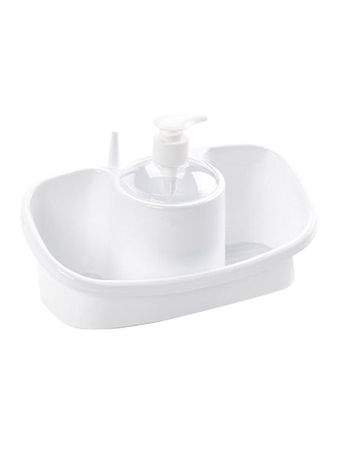 3-In-1 Soap Dispenser And Sponge Holder White Generic