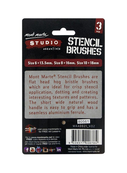 Mont Marte 3-Piece Studio Stencil Brushes