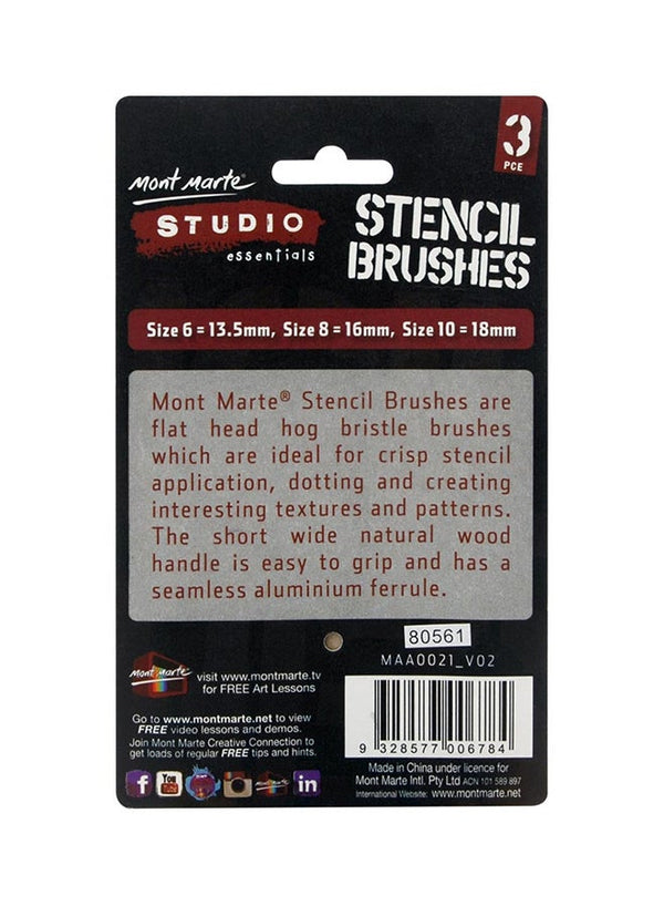Mont Marte 3-Piece Studio Stencil Brushes