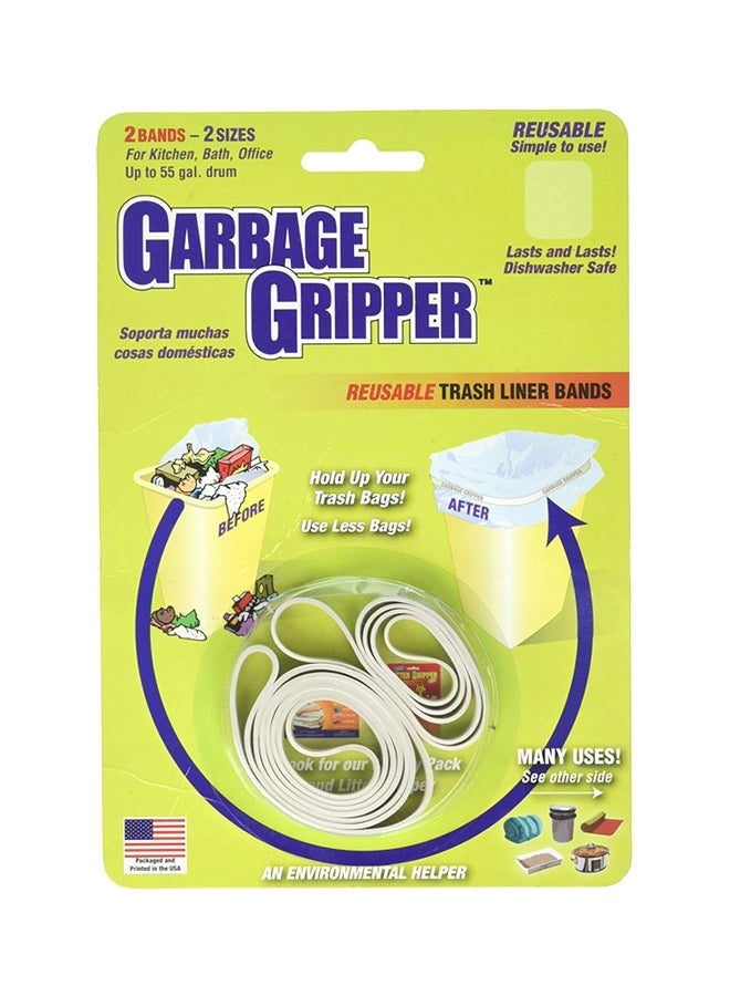 Garbage Gripper 2-Piece Gripper Band Set White