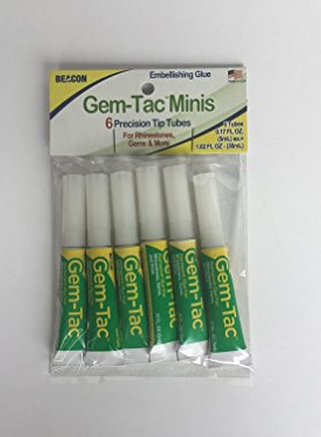 Beacon Mini Gem-Tac Tube Glue Clear Pack of 6