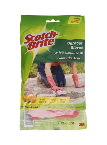Scotch Brite Lemon Scented Outdoor Gloves Pink Small
