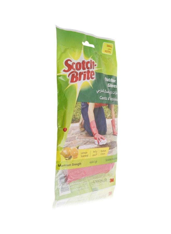 Scotch Brite Lemon Scented Outdoor Gloves Pink Small