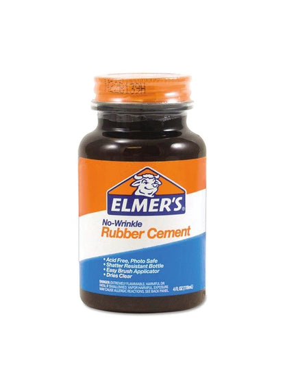 ELMER'S No Wrinkle Rubber Cement Orange/White/Blue