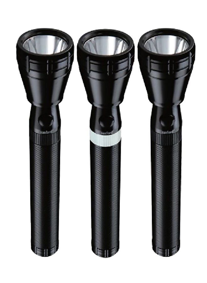 Sanford 3-Piece Rechargeable LED Search Light Set Black/White
