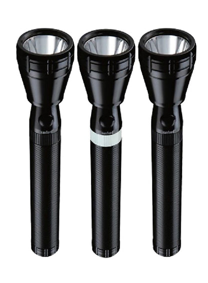 Sanford 3-Piece Rechargeable LED Search Light Set Black/White