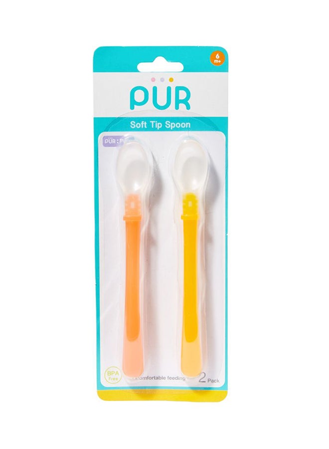 Pur Long Handle Soft Spoons - Yellow/Orange