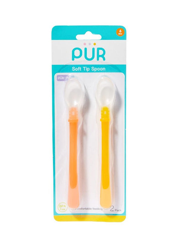 Pur Long Handle Soft Spoons - Yellow/Orange