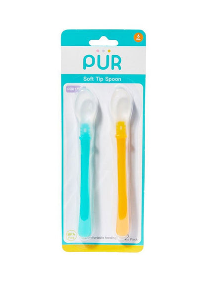 Pur Long Handle Soft Spoons Green/Orange