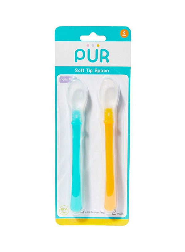 Pur Long Handle Soft Spoons Green/Orange