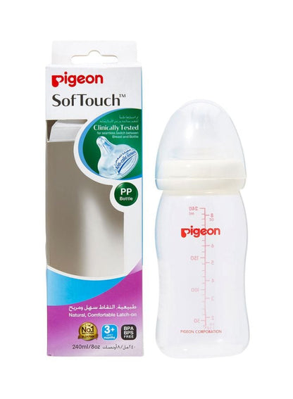 Pigeon SofTouch Plastic Feeding Bottle 240 mL