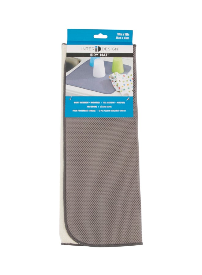 InterDesign Idry Drying Mat 46x41cm Pewter/Ivory