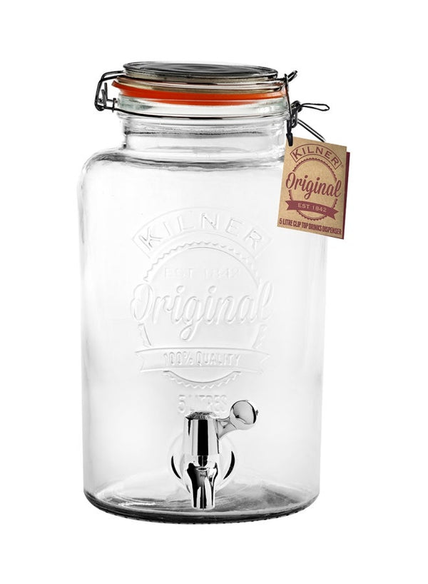 Kilner Glass Drinks Dispenser Clear/Silver