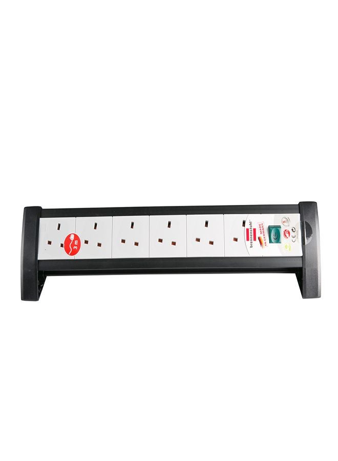 Brennenstuhl 6 Socket Extension Lead Black/White/Green