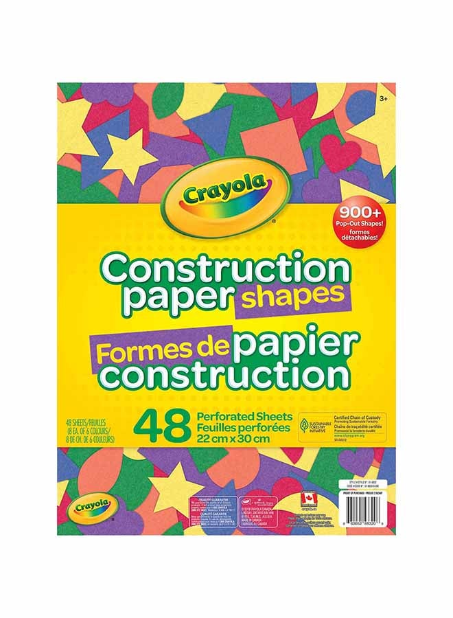 Crayola Precut Construction Paper Shapes, 48 Sheets