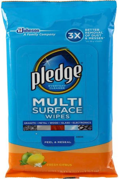 Pledge Multi-Surface Wipes, 25 pc - Premium Car Care