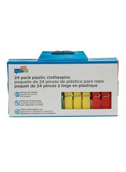 24-Piece Multicolour Clothespins by Honey Can Do