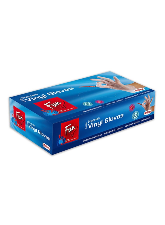 Fun Large Disposable Gloves 100 Count White