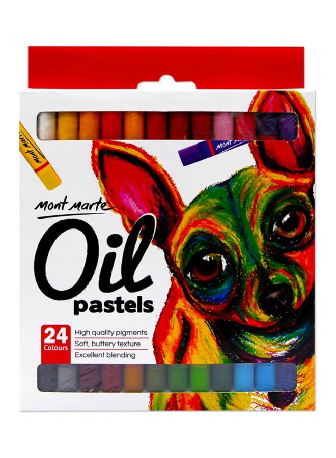 Mont Marte 24-Piece Oil Pastels Set Multicolour