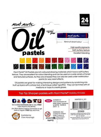 Mont Marte 24-Piece Oil Pastels Set Multicolour