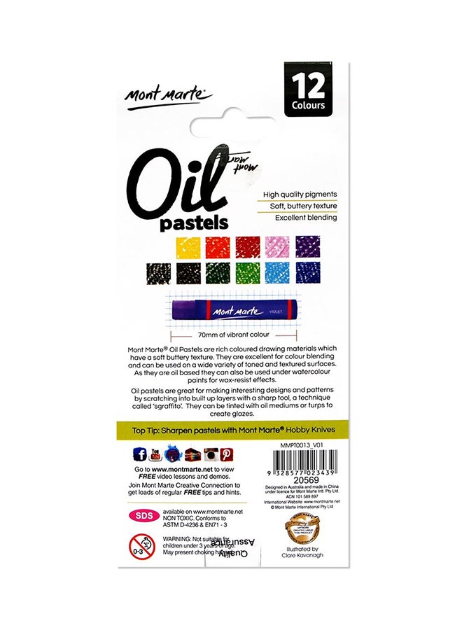 Mont Marte 12-Piece Oil Pastels Set