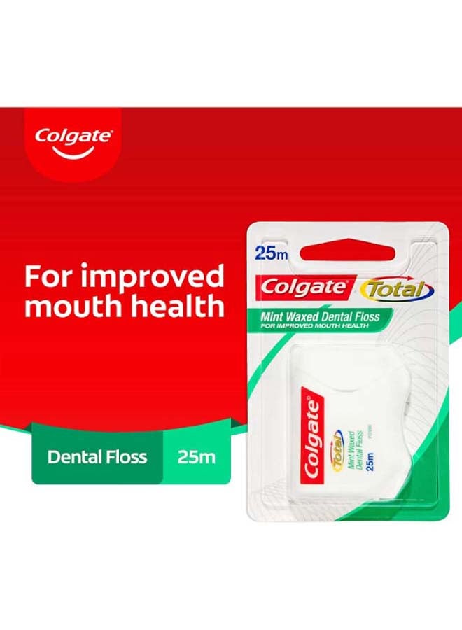 Colgate Mint Waxed Dental Floss 25m