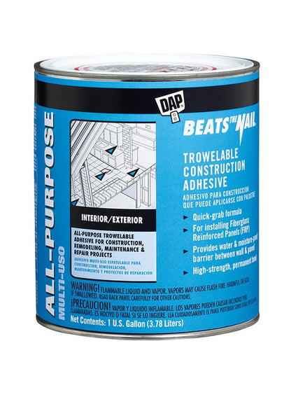 DAP Products Beats The Nail Trowelable Construction Adhesive Tan