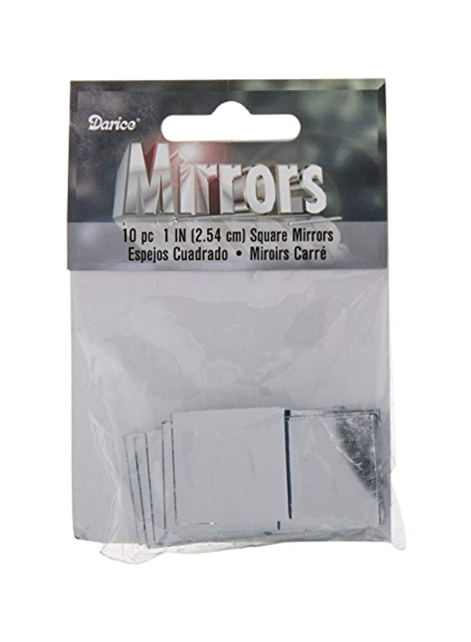 Darice 10-Piece Square Mirror Set Clear