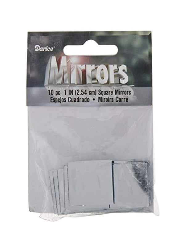 Darice 10-Piece Square Mirror Set Clear