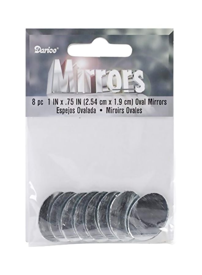 Darice 8-Piece Oval Glass Mirrors Clear