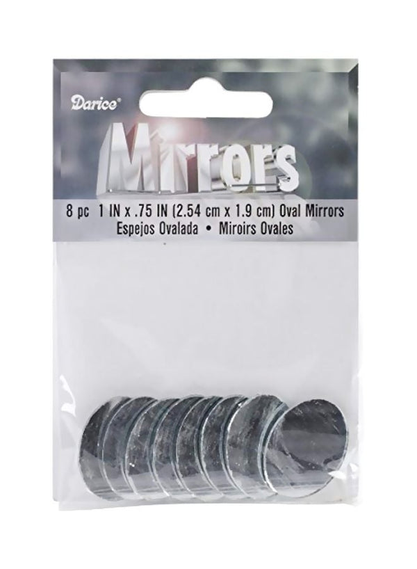 Darice 8-Piece Oval Glass Mirrors Clear