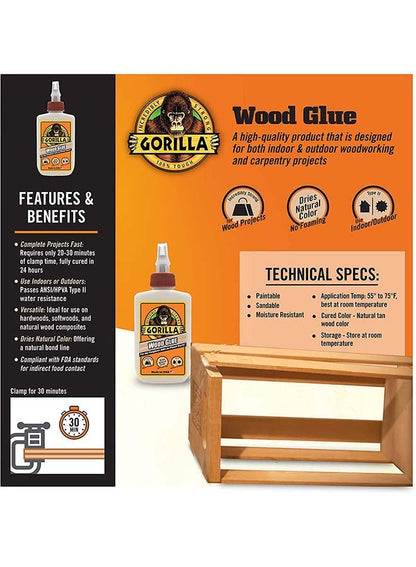 Gorilla Wood Glue 4 Ounces - Premium Quality