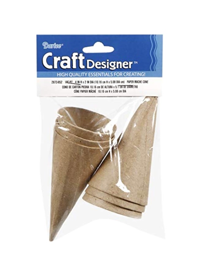 Darice 6-Piece Paper Mache Cones Beige