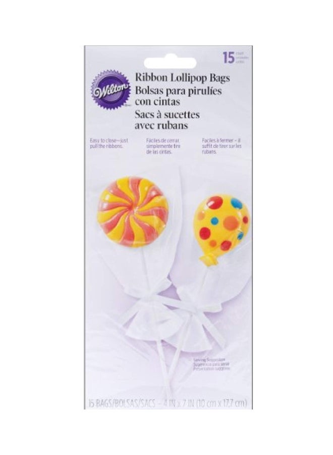 Wilton 15-Piece Lollipop Bag Set Clear