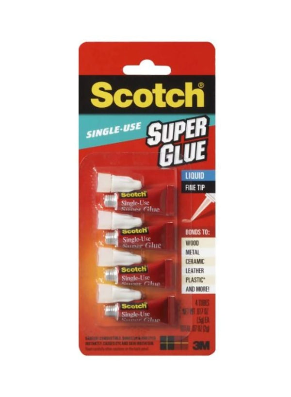 Scotch 4-Piece Super Glue Liquid Clear