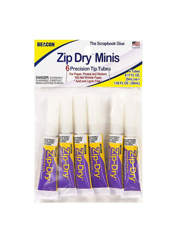 Beacon 6-Piece Zip Dry Mini Glue Tubes
