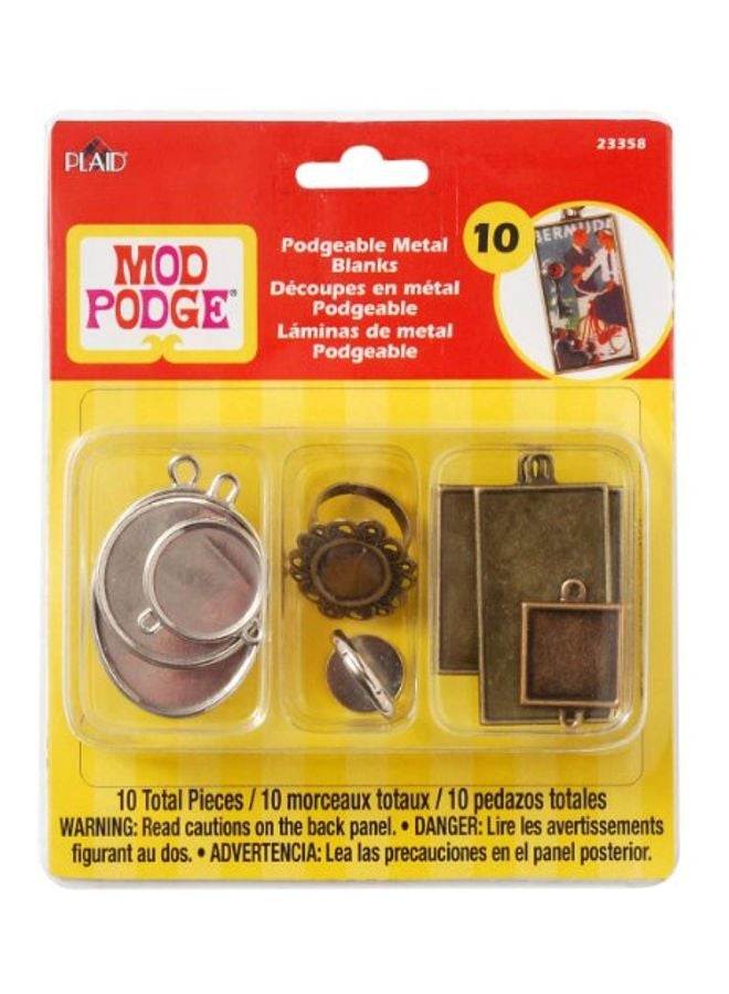 Mod Podge 10-Piece Podgeable Metal Blank Set