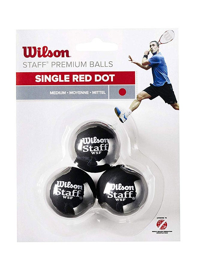 Wilson 3-Piece Squash Ball - Premium Quality