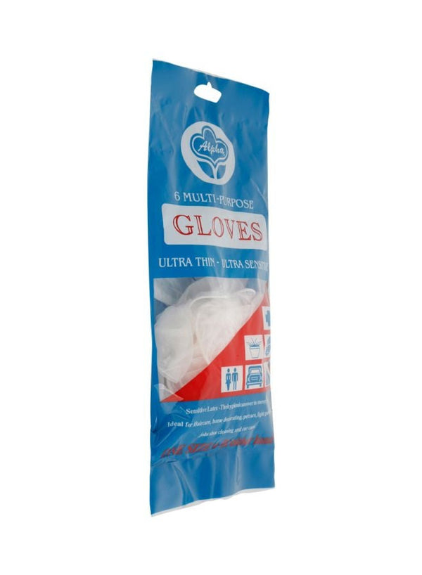 Alpha 6-Piece Multi Purpose Gloves White