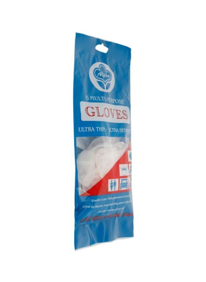 Alpha 6-Piece Multi Purpose Gloves White