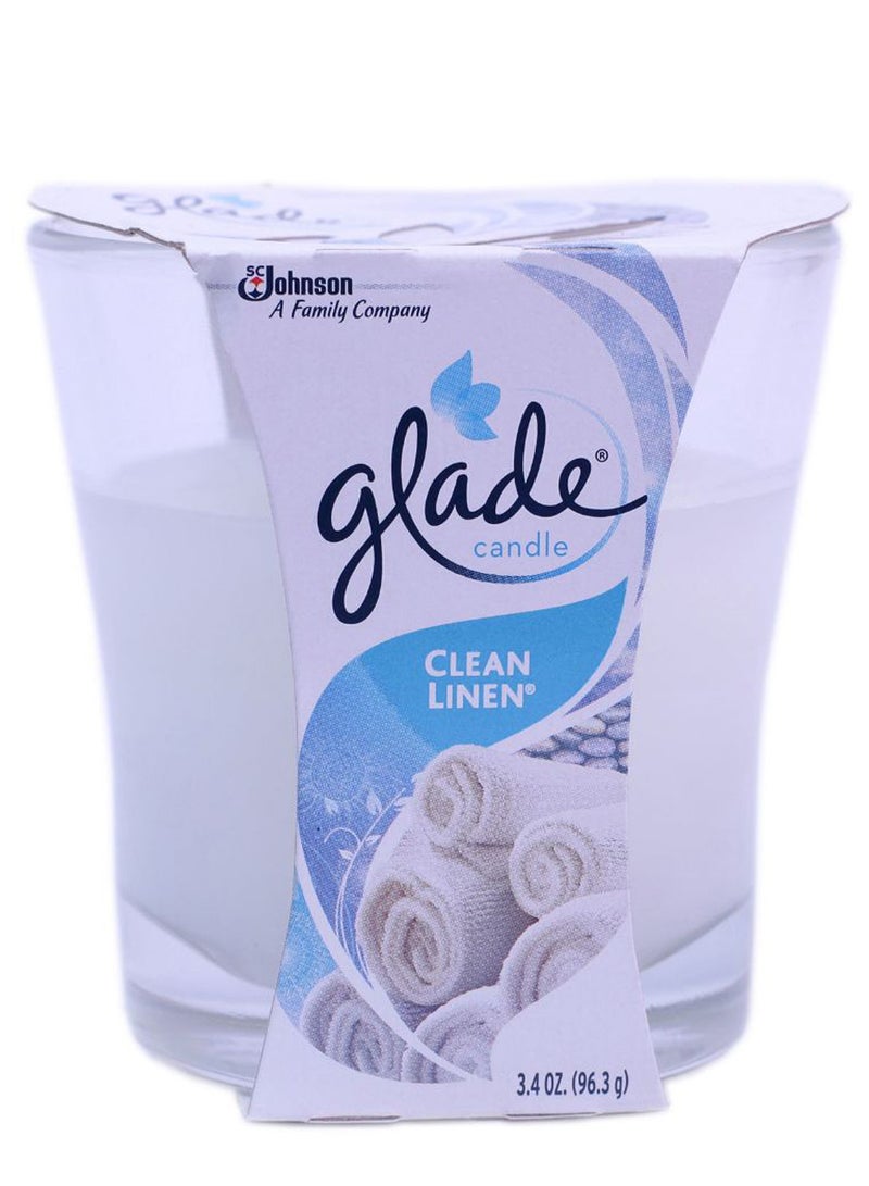 Glade Candle Clean Linen White - Premium Home Fragrance