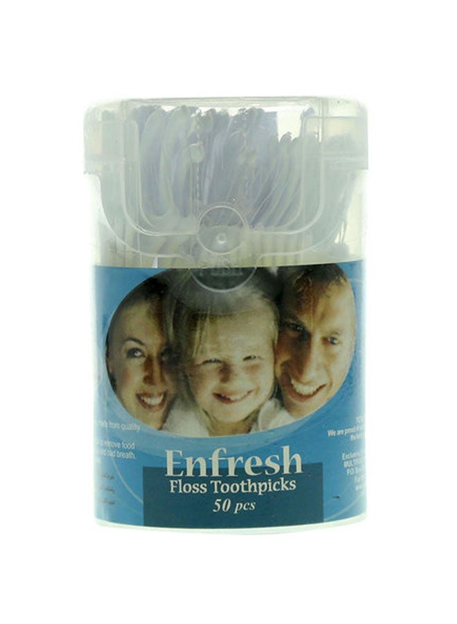 Enfresh 50-Piece Floss Toothpicks White