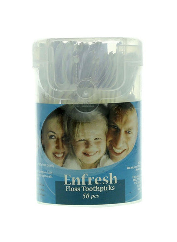 Enfresh 50-Piece Floss Toothpicks White