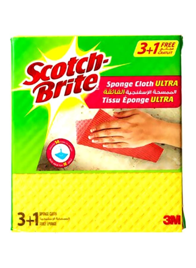 Scotch Brite 4-Piece Ultra Cloth Sponge Multicolor