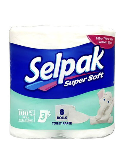 Selpak 8 Rolls Super Soft Toilet Paper White